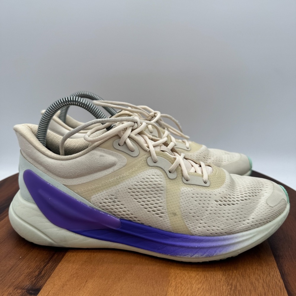 Lululemon Blissfeel Run Shoes Womens 10 Beige Purple Running Walking Sneakers